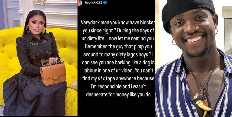 Bobrisky send a very serious warning to very dark man not to ever mention his/her name he’s mouth again
